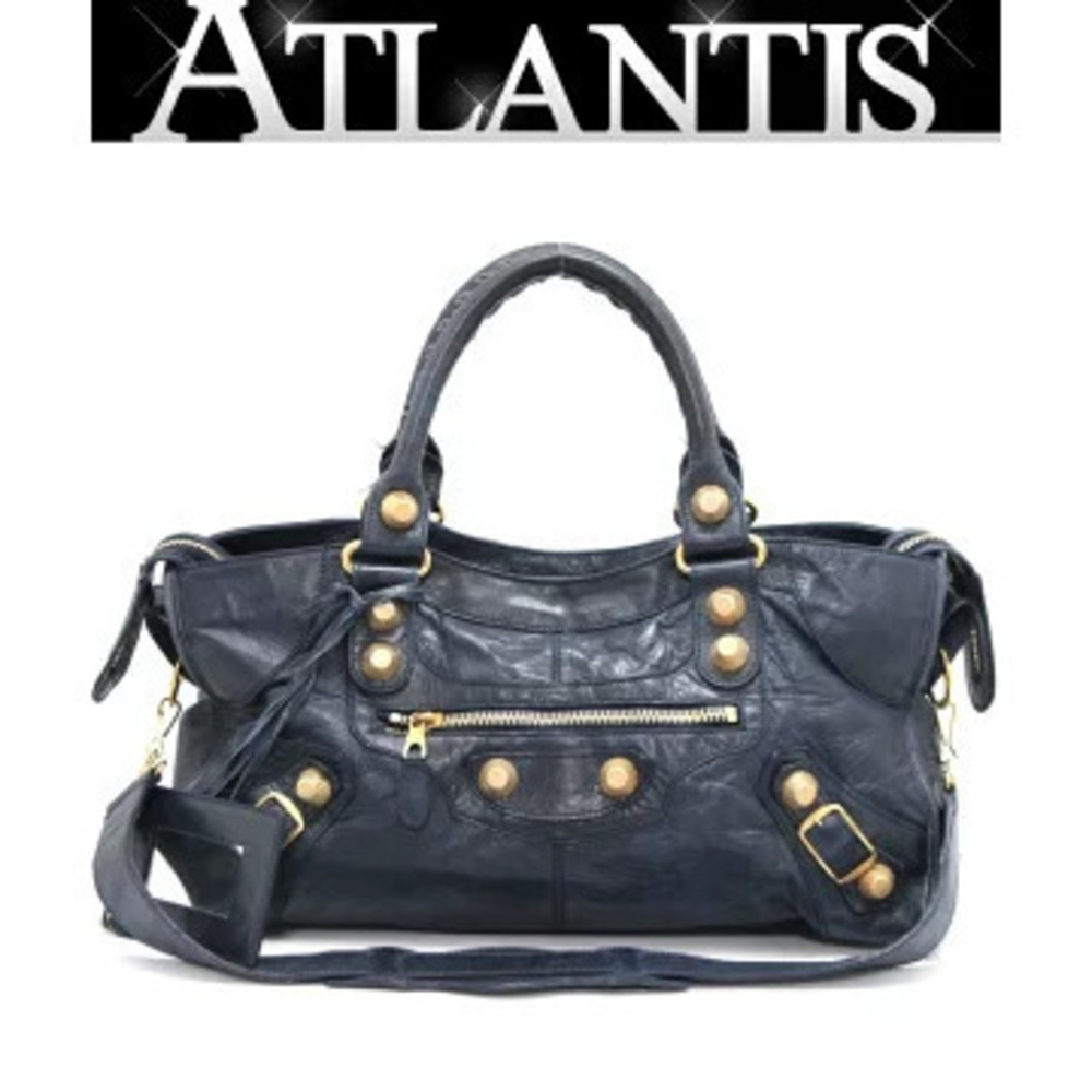 Balenciaga Giant City Bag Leather Navy Blue - Picture 1 of 6